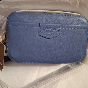 American Leather Co Nashville Double Zip Camera Crossbody Bag